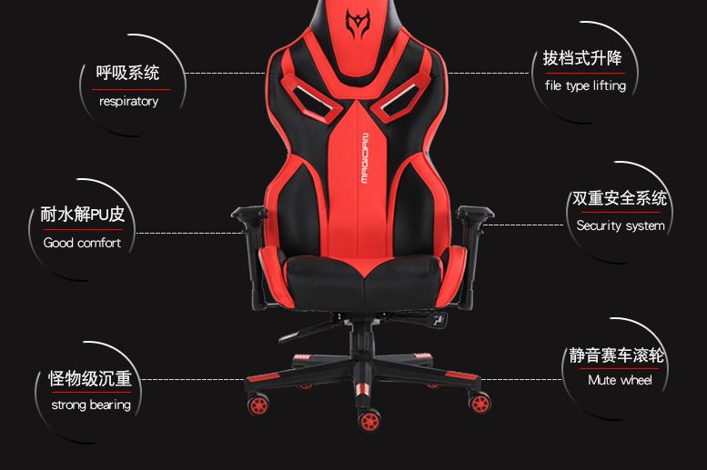 Tukkumyynti Uusi malli Musta nahka kilpa Tietokone Rocker PC Gaming ChaiR.jpg